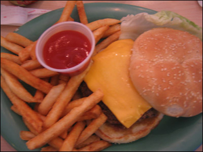 Cheeseburger and fries combo