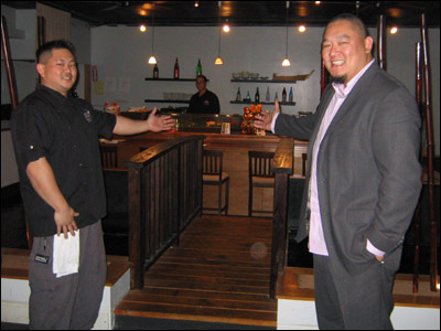 Master Sushi Chef Norlan Horita (left) and General Manager Grant Yonehiro welcome you to the sushi bar at Osake Sushi Bar and Lounge