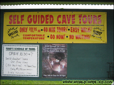 The Hana Lava Tube at Ka`eleku Caverns - Sign