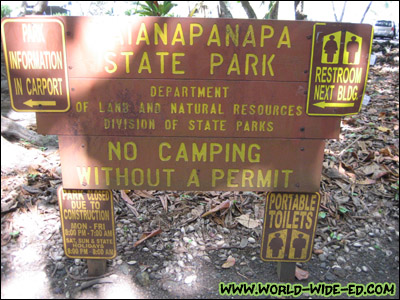 Wai`anapanapa State Park Sign
