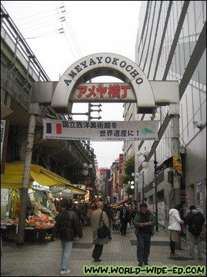 Ameyayokocho, also known as Ameyoko, in Ueno