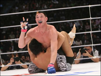 Jason "Mayhem" Miller posing during a match in Japan's Dream tournament (photo courtesy of Mayhem's Myspace)
