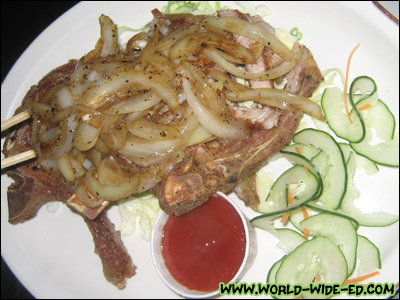 Pork Chops with Sauteed Onions - $14