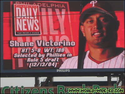Victorino info on the billboard