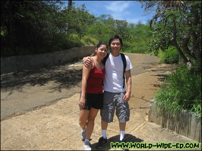 Noele and Mark, the happy couple, on the way to the Koko Head Crater trailhead
