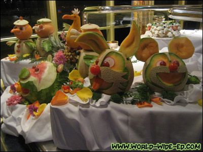 Fruit carvings at the Dessert Extravaganza