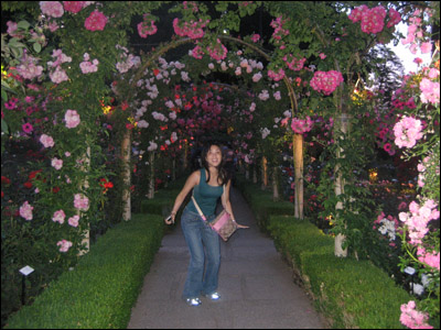Wifey having fun at the Rose Garden