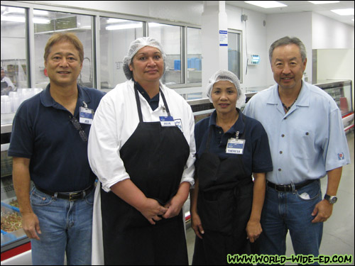 Jed Inouye, employees Julie and Theresa, and general partner Arick Yanagihara [Photo Credit: Arthur Betts]