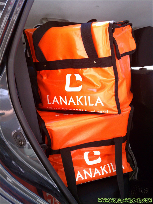 Bags from Lanakila Meals on Wheels loaded up