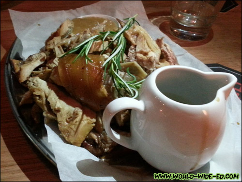 250g of Roast Pork carved from the whole pig w/crackling ($29)