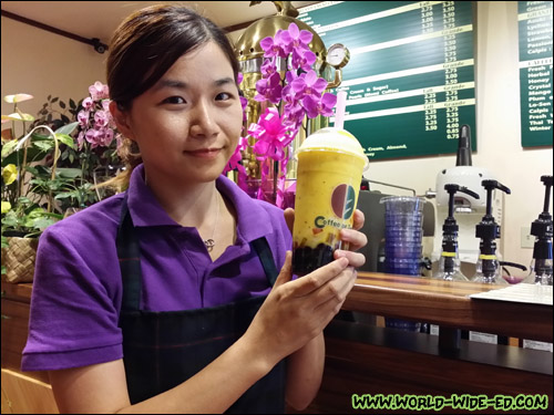 Coffee of Tea? Pearl Kai Owner Shuru Yang with their popular Passionfruit Smoothie