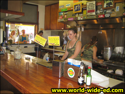 Employees at Bubba's Burger in Hanalei