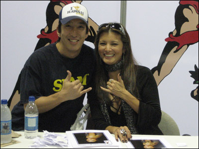 Kelly Hu at the Honolulu Marathon Expo