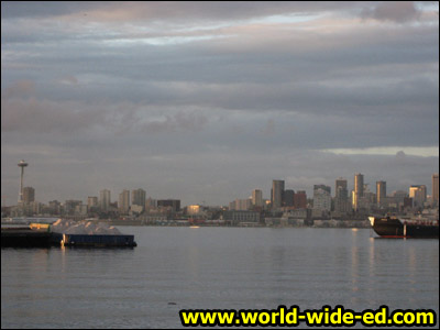 View of Seattle skyline from Salty's on Alki