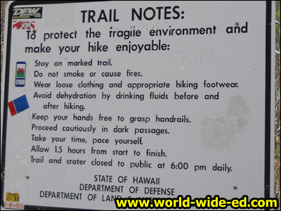 Trail Notes sign
