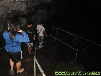 Approaching darkness. Thank goodness for the provided flashlights.