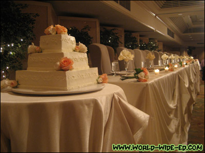 The cake and head table