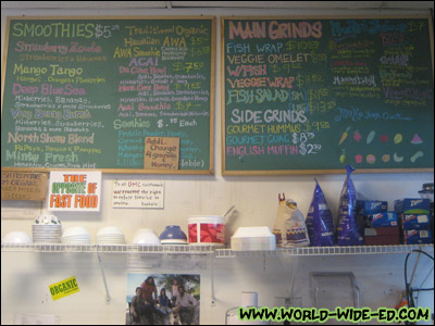 Diamond Head Cove Health Bar inside menu