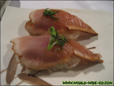 Jen's recommended Cajun Albacore sushi