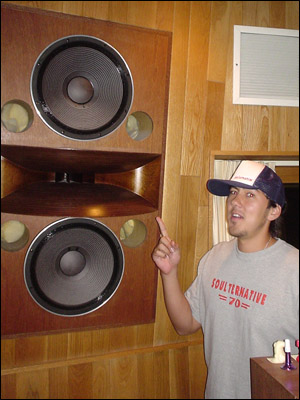 Having fun in the studio in August, 2003