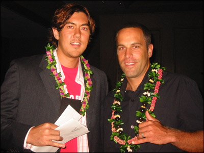 Justin and Jack Johnson at the 27th Annual Na Hoku Hanohano Awards in 2004