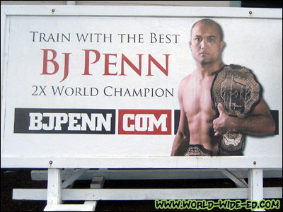 The sign outside Penn Training & Fitness Center (www.penntrainingandfitness.com), where first time keiki and world class fighters alike train