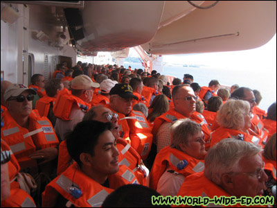 Cousin Evan in a sea of orange