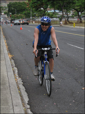 Still in good spirits (for some reason) on Heartbreak Hill [Photo Credit: Kari Ohara]