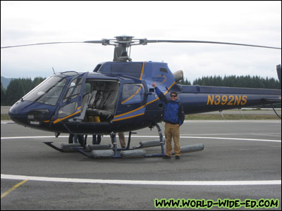 Our helicopter pilot giving us the thumbs up!