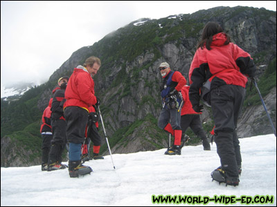 On the way back to base camp.