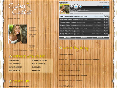 Colbie Caillat's Myspace Page