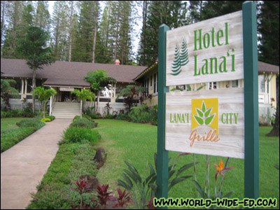 Lana`i City Grille sign at Hotel Lana`i