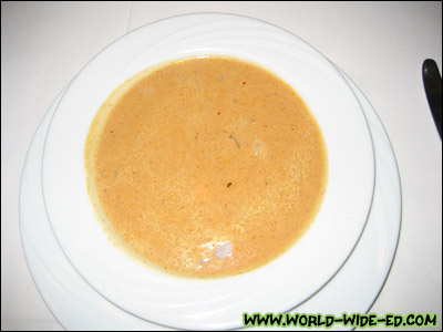 Soup of the Day - Spicy lobster bisque - $9