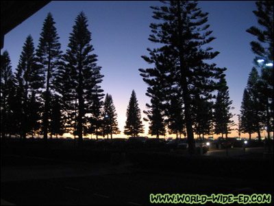 View from Lana`i Airport at dusk