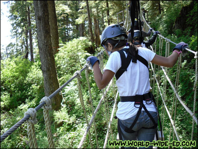 Kerri-Ann looks over the edge [Photo credit: Lee Kojima]