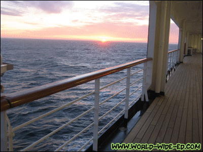 Sunset views aboard the ms Westerdam