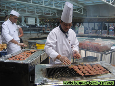 The chefs manning the BBQ