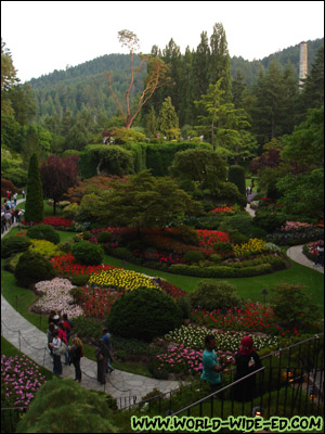 Overlooking the Sunken Garden at Butchart Gardens [Photo credit: Mom Kojima]