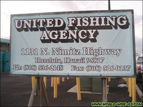 United Fishing Agency sign