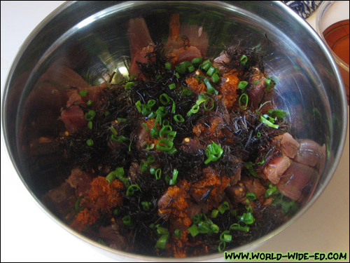 Poke mixture before mixing