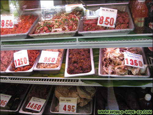 Display case at  Haili's Hawaiian Foods [Photo Credit: Arthur Betts]