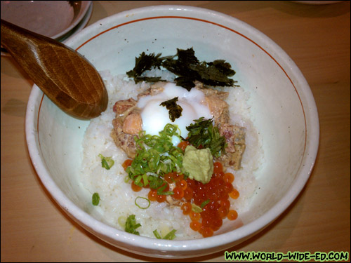 Tairyo Fisherman's Bowl: Assorted sashimi over rice ($9.75)