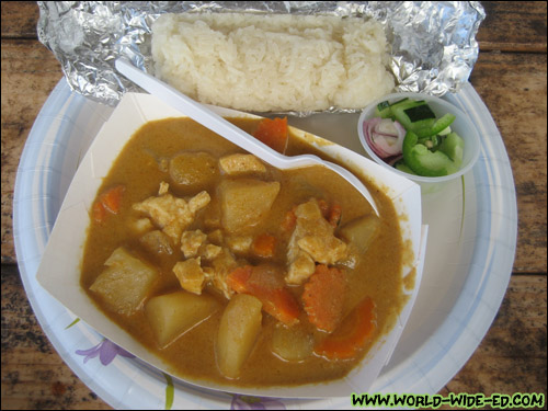 Yellow Chicken Curry - $8.25, with a side Order of Sticky Rice - $1.75