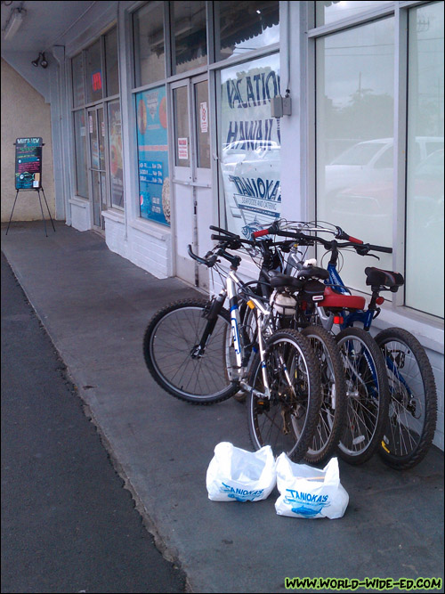 Our bikes outside of Tanioka's