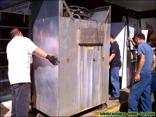 Moving the refrigerator. Why am I not helping? :P