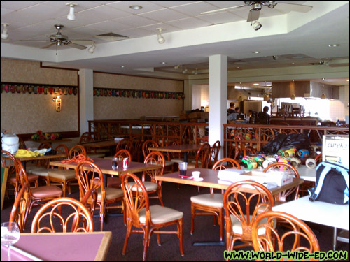 Partially furnished dining area inside the new Tokkuri Tei