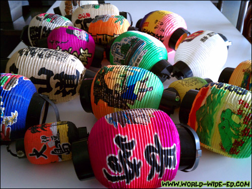 Japanese lanterns (chochin) waiting to be put up