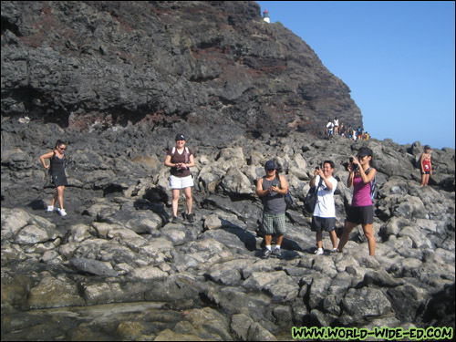 Other taking photos of the blowhole