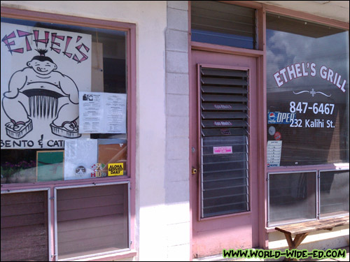 Outside Ethel's Grill in Kalihi