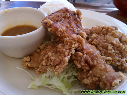 Mochiko Chicken - Crispy Mochiko fried chicken served with Ethel's Ginger-Ponzu dipping sauce ($7)